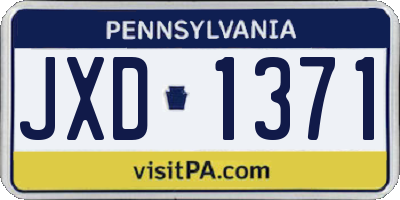 PA license plate JXD1371