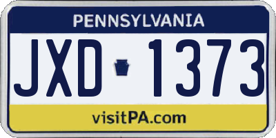 PA license plate JXD1373