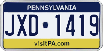 PA license plate JXD1419