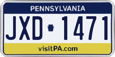 PA license plate JXD1471