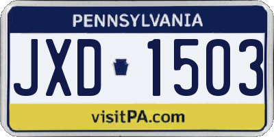 PA license plate JXD1503
