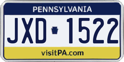 PA license plate JXD1522