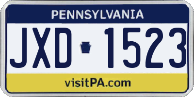 PA license plate JXD1523