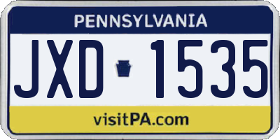 PA license plate JXD1535