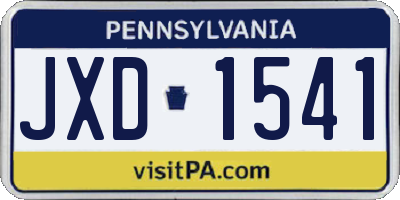 PA license plate JXD1541