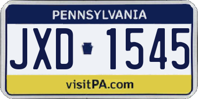 PA license plate JXD1545