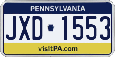 PA license plate JXD1553