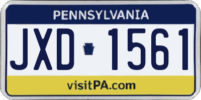 PA license plate JXD1561