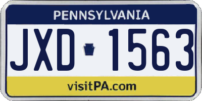 PA license plate JXD1563