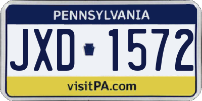 PA license plate JXD1572