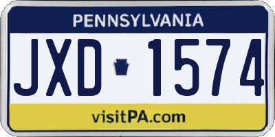 PA license plate JXD1574