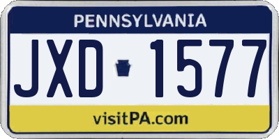 PA license plate JXD1577