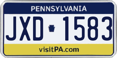 PA license plate JXD1583