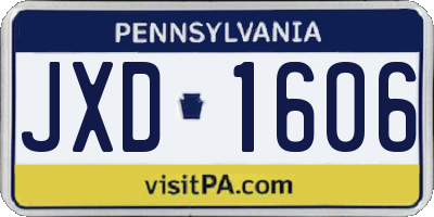 PA license plate JXD1606