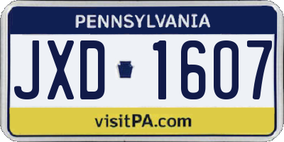 PA license plate JXD1607