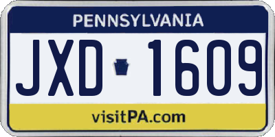 PA license plate JXD1609