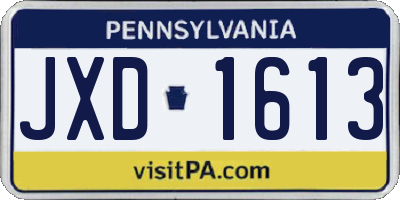 PA license plate JXD1613