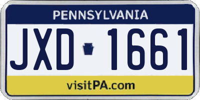 PA license plate JXD1661