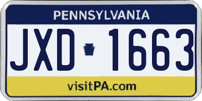 PA license plate JXD1663