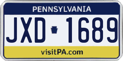 PA license plate JXD1689