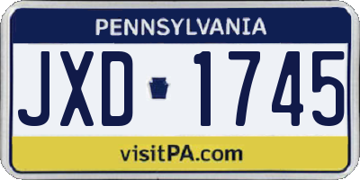 PA license plate JXD1745