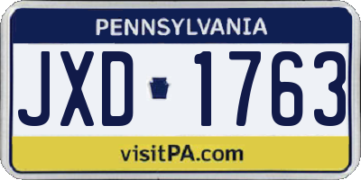 PA license plate JXD1763