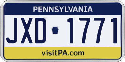 PA license plate JXD1771