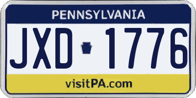 PA license plate JXD1776