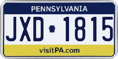 PA license plate JXD1815