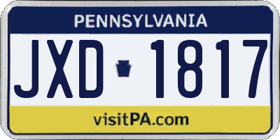 PA license plate JXD1817