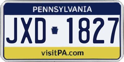 PA license plate JXD1827