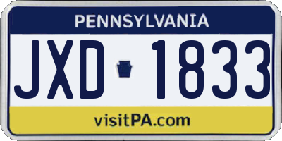 PA license plate JXD1833