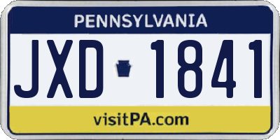 PA license plate JXD1841