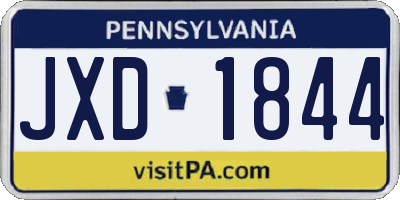 PA license plate JXD1844