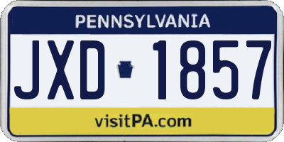 PA license plate JXD1857