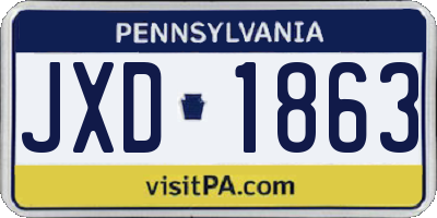 PA license plate JXD1863