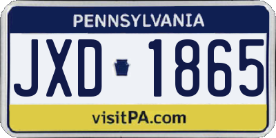 PA license plate JXD1865