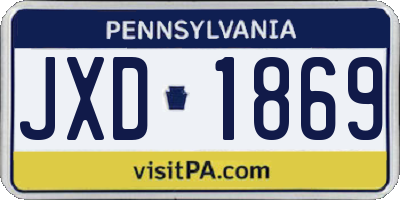 PA license plate JXD1869