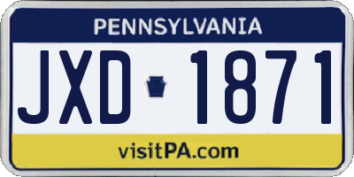 PA license plate JXD1871