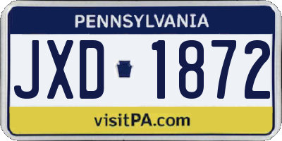 PA license plate JXD1872
