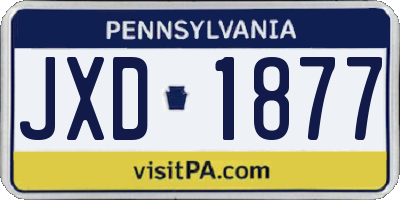 PA license plate JXD1877