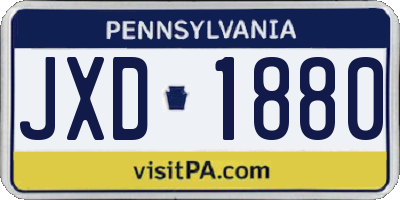 PA license plate JXD1880