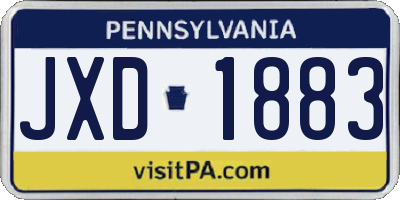 PA license plate JXD1883