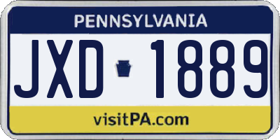 PA license plate JXD1889