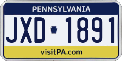 PA license plate JXD1891