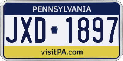 PA license plate JXD1897