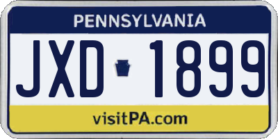 PA license plate JXD1899