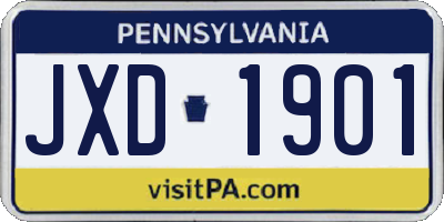 PA license plate JXD1901
