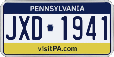 PA license plate JXD1941