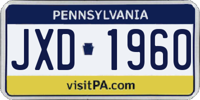 PA license plate JXD1960